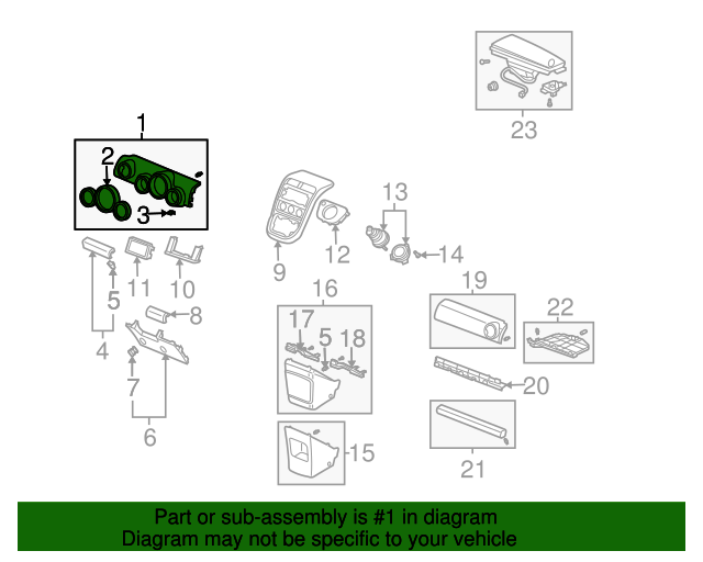 77106SCVA02ZE Panel Assembly Middle Instrument Driver *NH598L