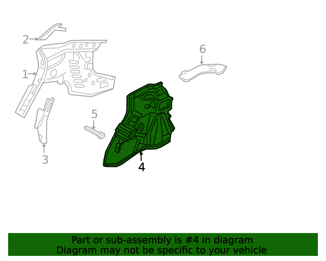 20162020 Honda Civic Wheelhouse, L Rear 64730TBAA00ZZ Honda Parts Hub