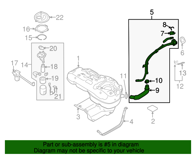 Genuine Hyundai 31211-2S100 Fuel Tank Assembly Right Genuine Hyundai 31211-2S100 Fuel Tank Assembly Right