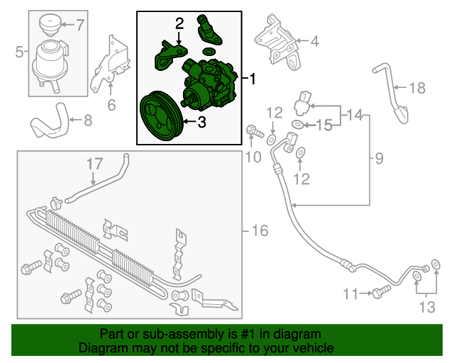 20172023 Nissan Armada Power Steering Pump 491101LA0B Nissan Parts Plus