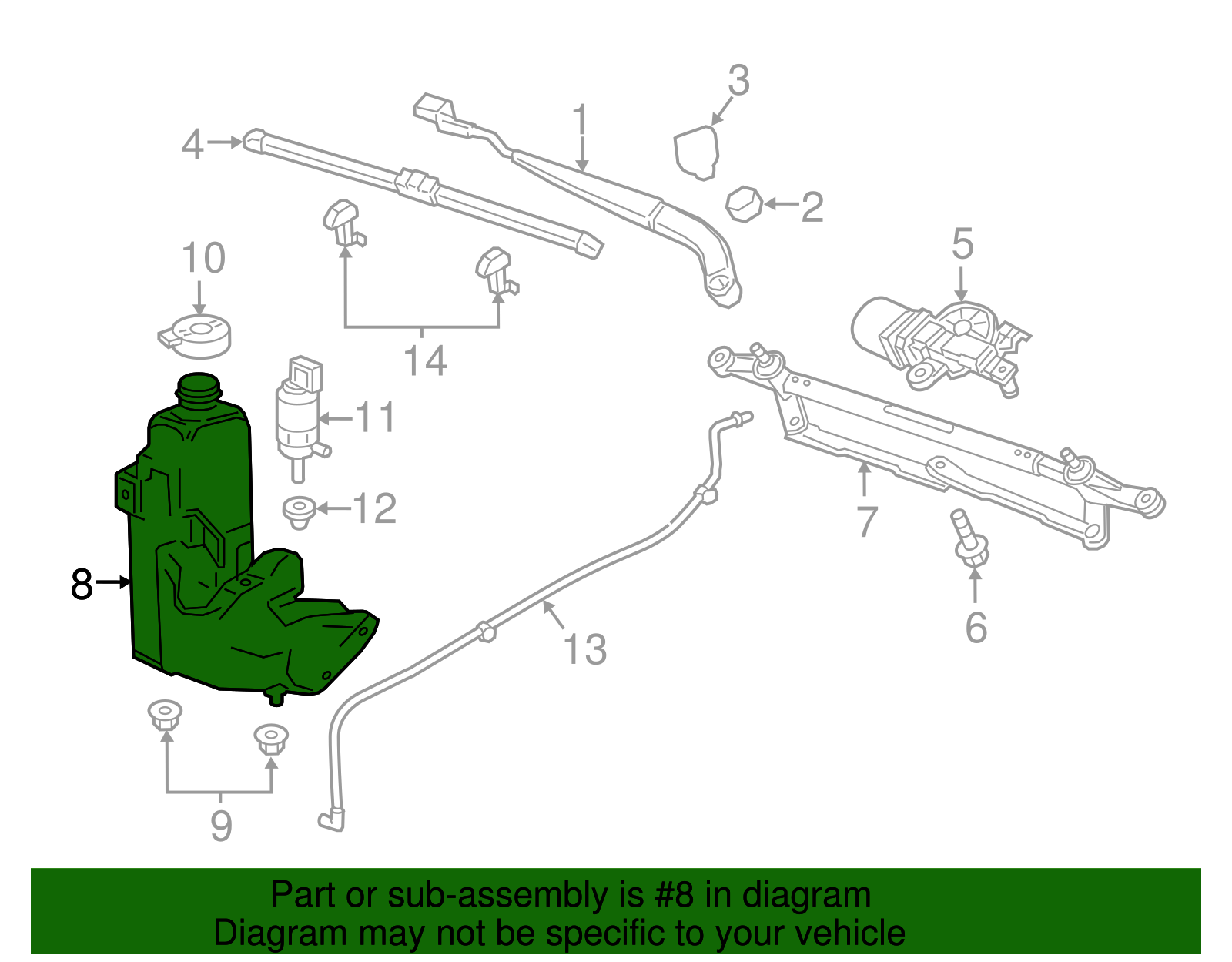 Windshield Washer Solvent Container - GM (84454003)