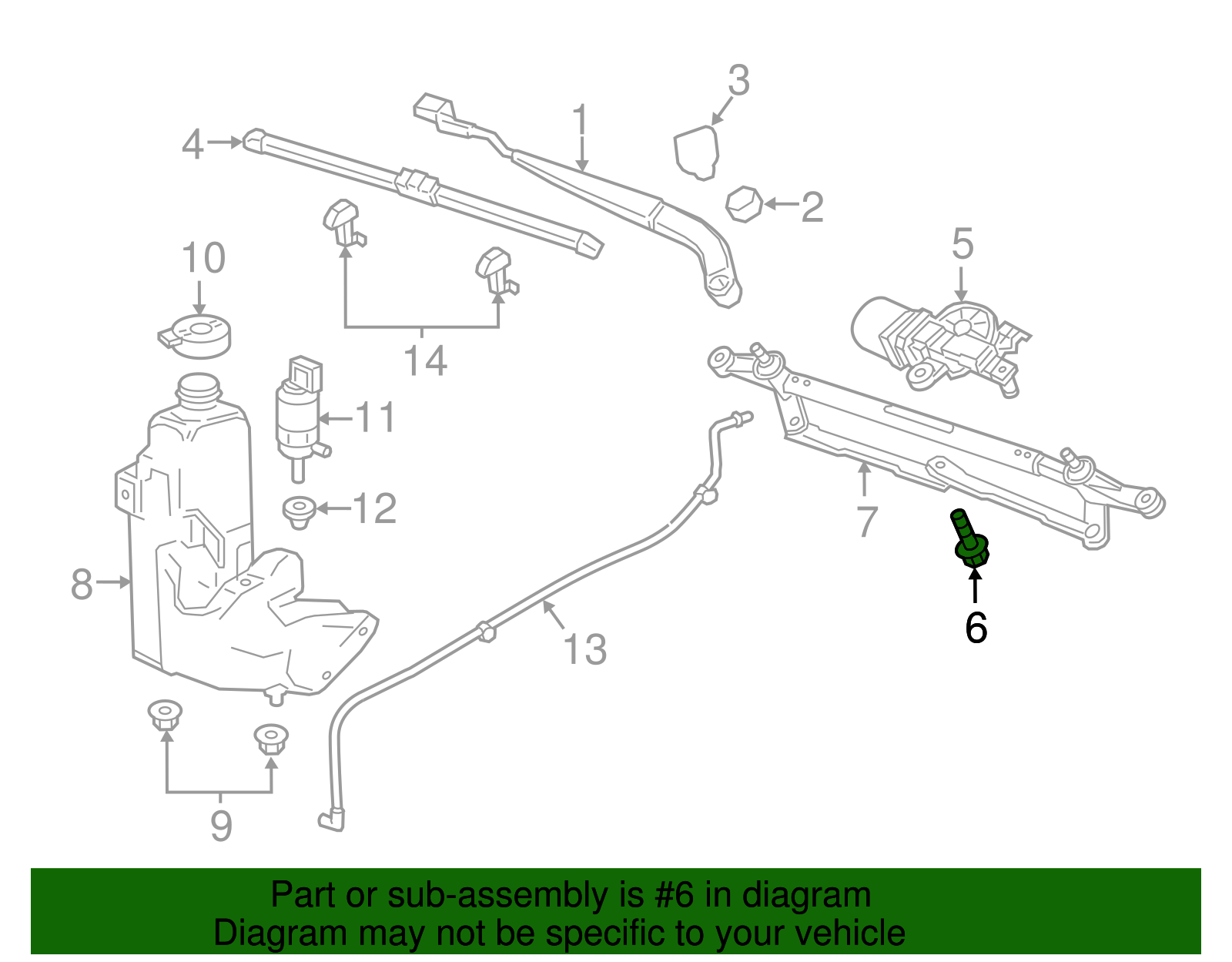 Windshield Wiper System Module Bolt - GM (95950208)