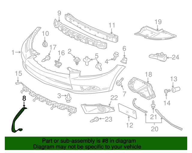 20062012 Mitsubishi Eclipse Bumper Cover Plate MN142104 Auto Parts