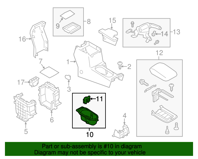 20142018 Subaru Forester Cup Holder 66150SG011 Subaru Parts Store