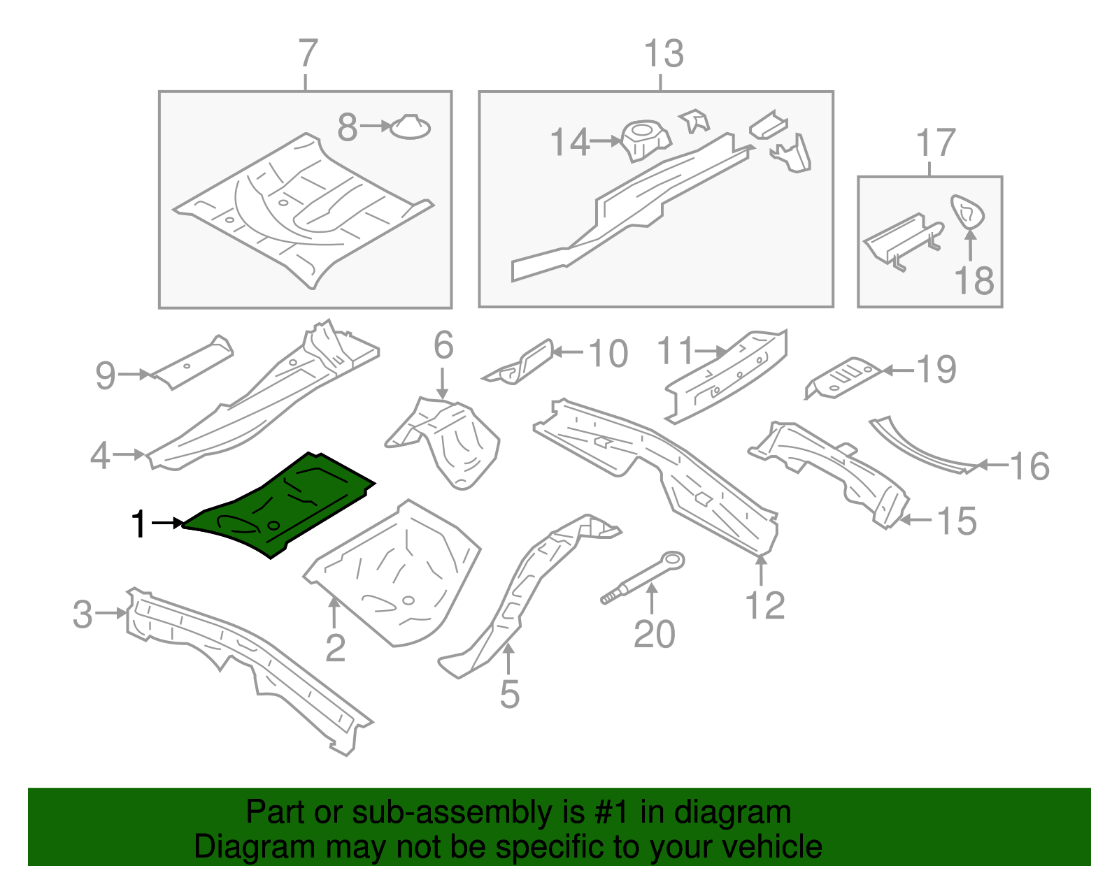 Center Floor Pan - Scion (SU003-01319)