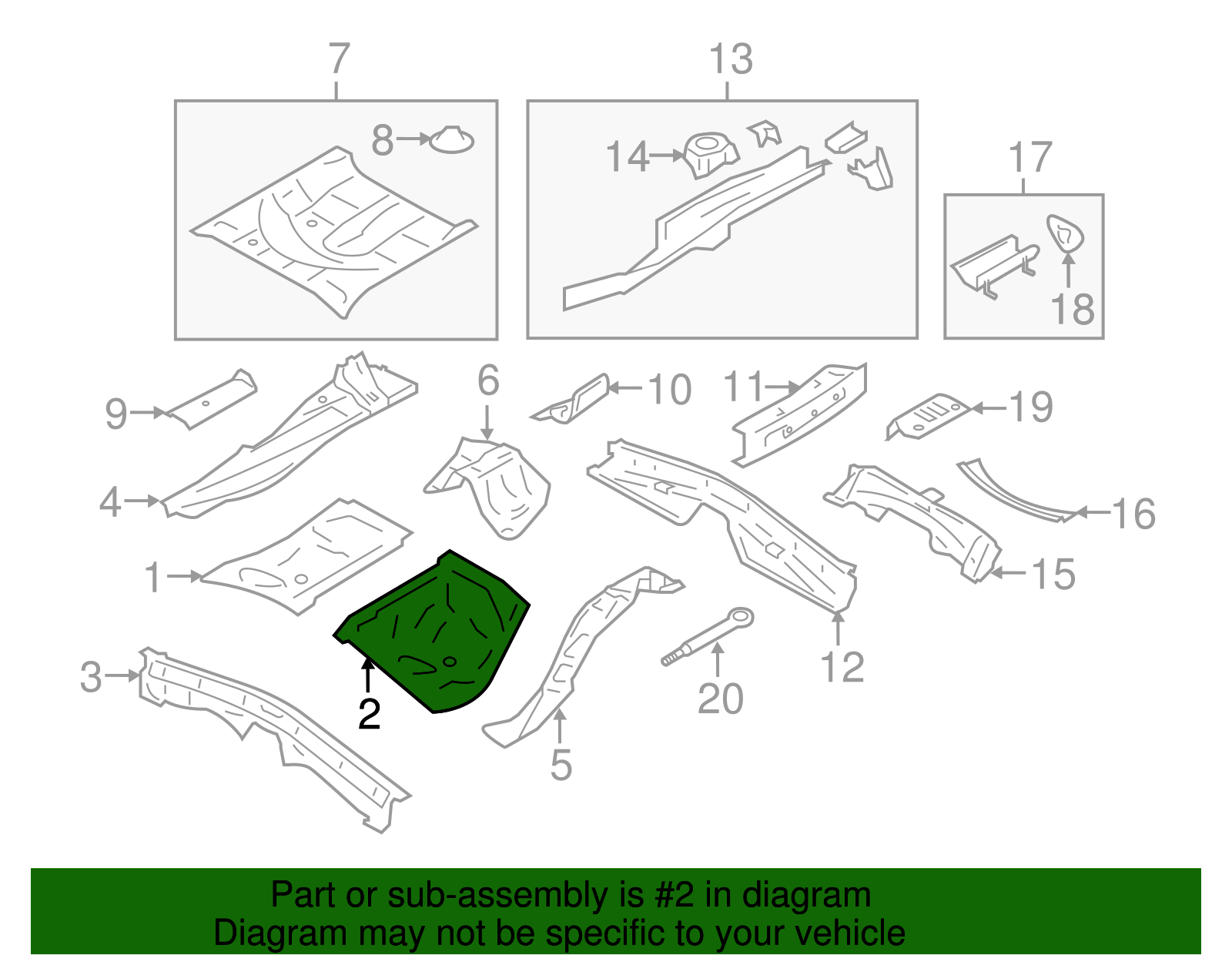 Center Floor Pan - Scion (SU003-01320)