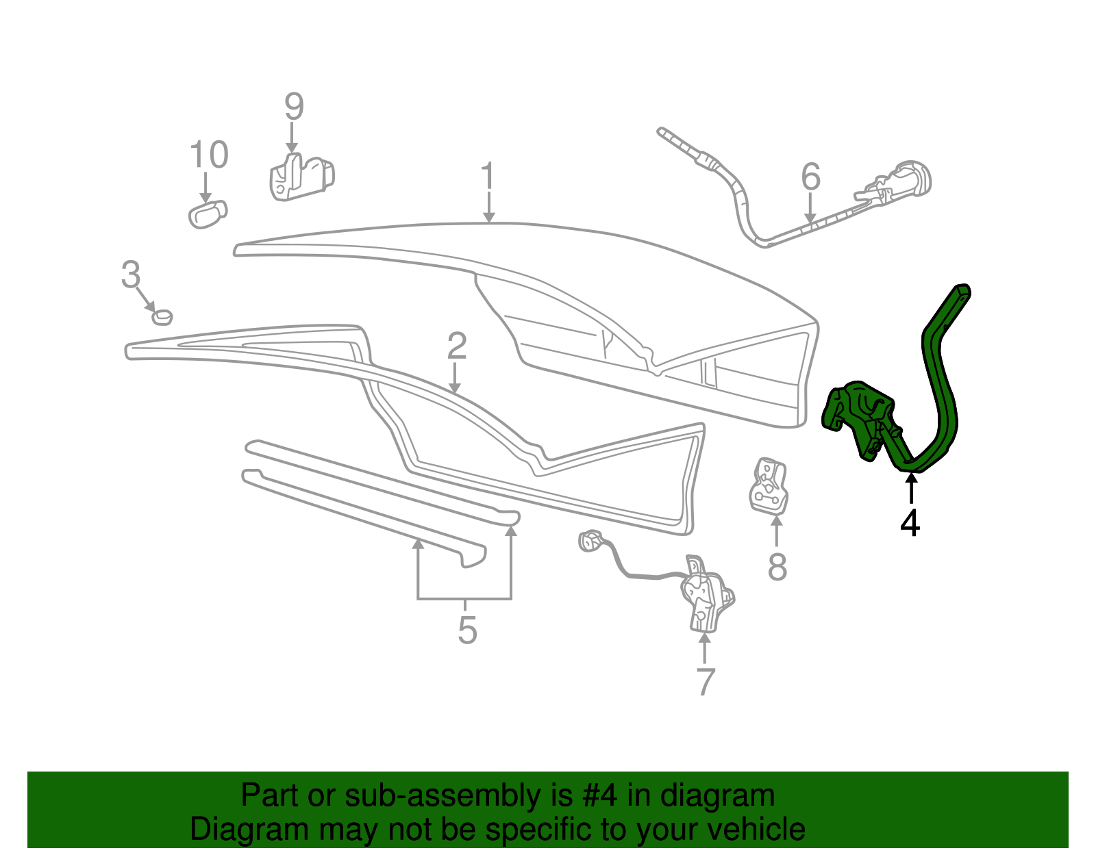 Deck Lid Hinge - Ford (YF1Z-5442700-AA)