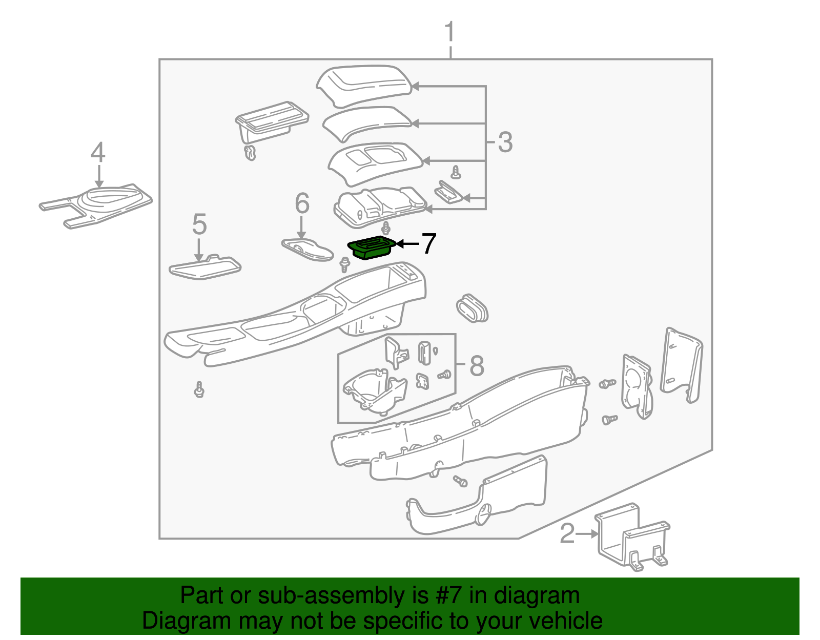 Console Mat - Ford (YF1Z-54047A74-CAA)