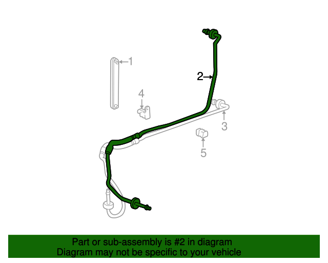 15213200 Automatic Transmission Fluid Cooler Outlet Line 20002004 GM
