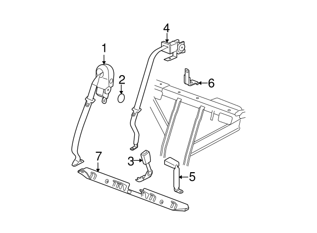 89025953 - OEM GM Belt & Retractor | GMPartsCenter.net | GM Parts 