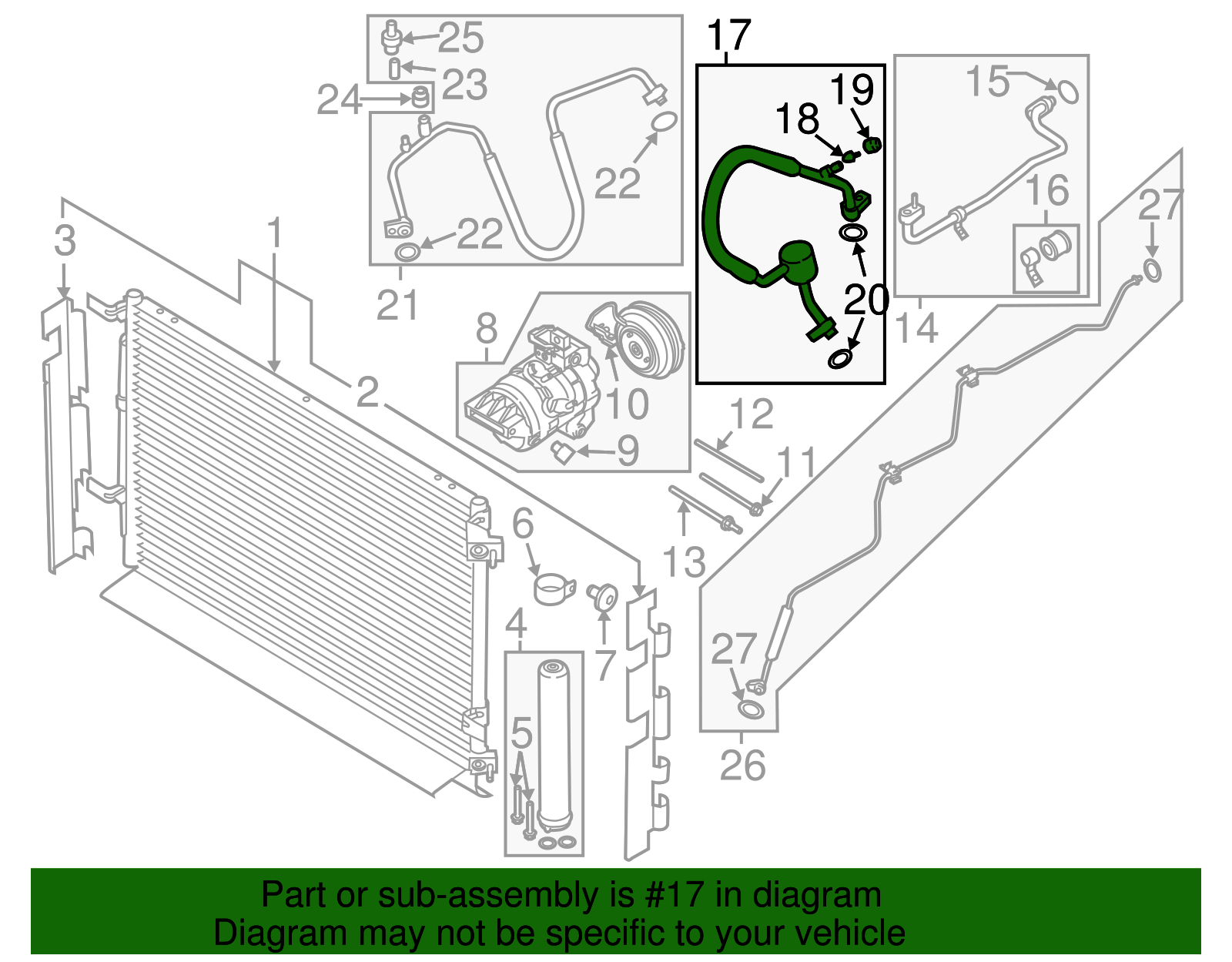 AC Hose - Ford (FR3Z-19D742-C)