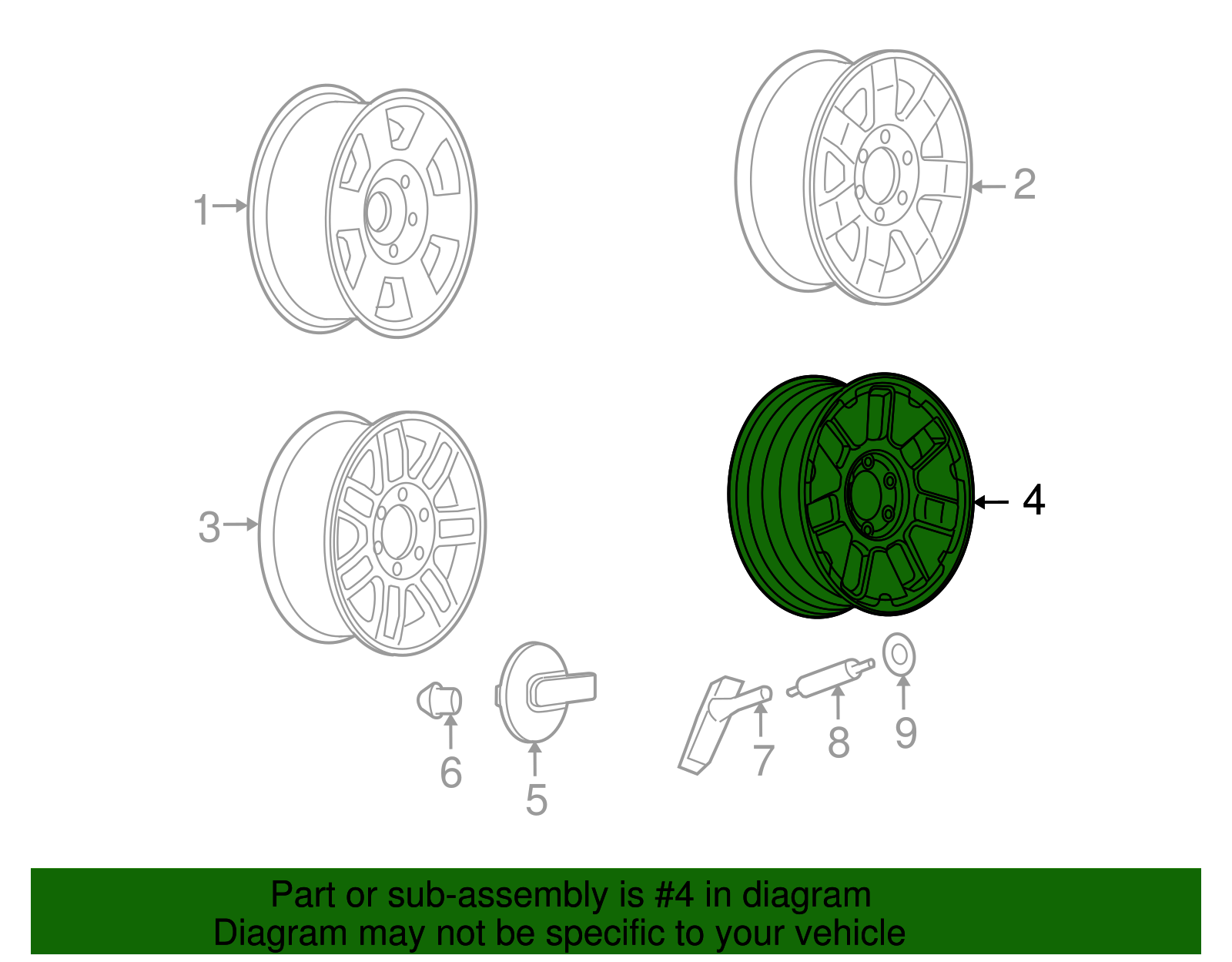 18x7.5-Inch Spare Wheel - GM (09598475)