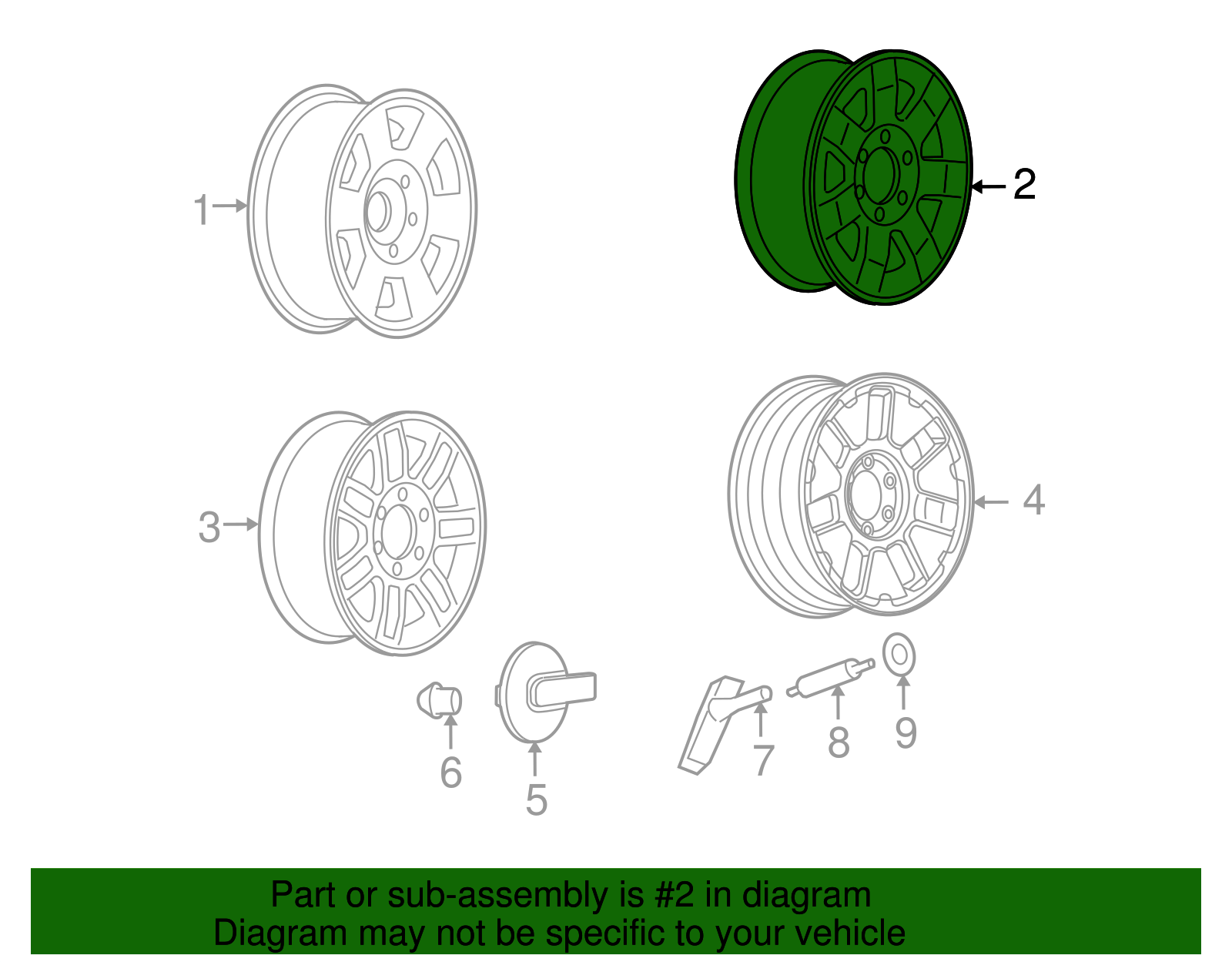 16x7.5-Inch Wheel - GM (09598062)