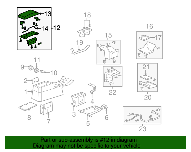83406SCVA91ZA Armrest Assembly Console *NH167L* (Graphite Black