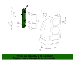 Genuine GM OEM Rear Tail Lamp Circuit Board Assembly For 2002-2009 GMC Envoy – Left Or Right – 16532716