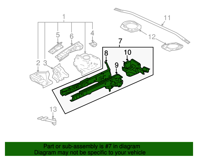 Side Member Assembly, Front Right-hand Side Member Assembly, Front Right-hand