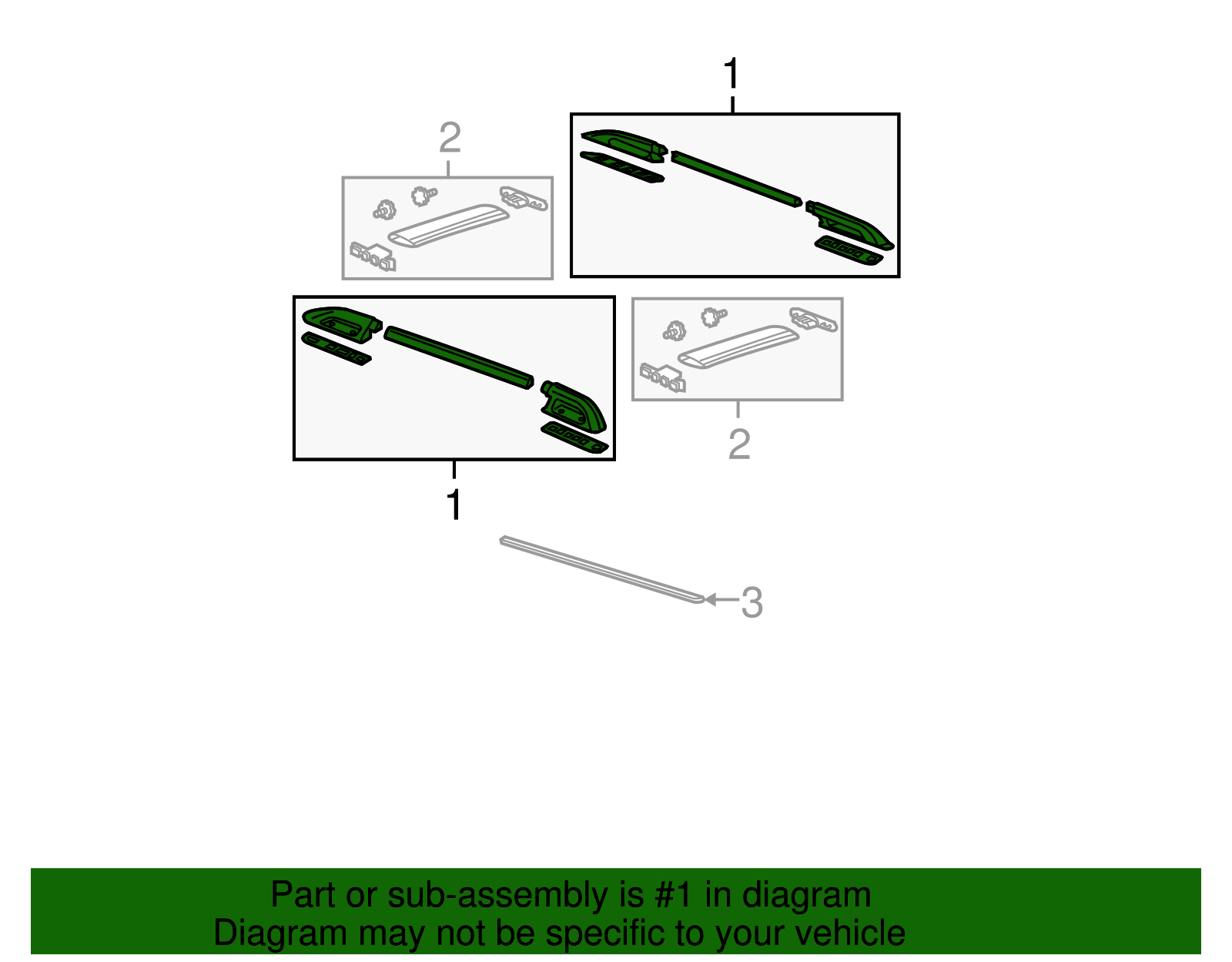 Rail Assembly, Lugg Carr Side *Black - GM (88944448)
