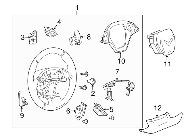 2017-2019 Chevrolet Corvette Jet Black Steering Wheel Airbag