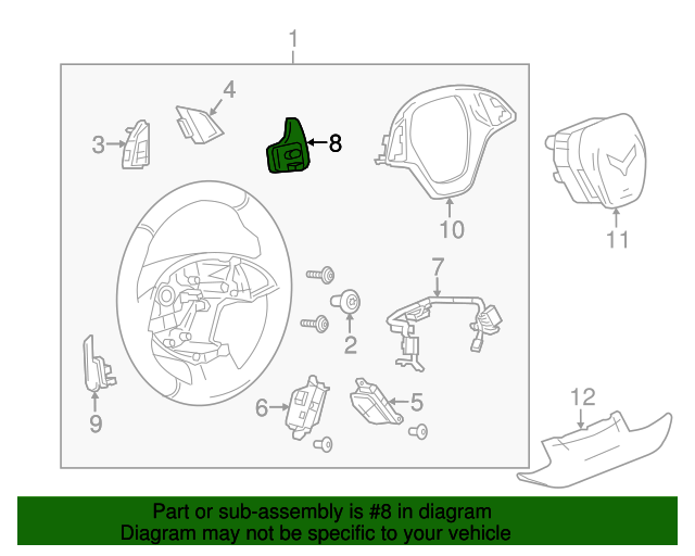 23162573 GM Black Passenger Side Transmission Paddle Shift Switch GM
