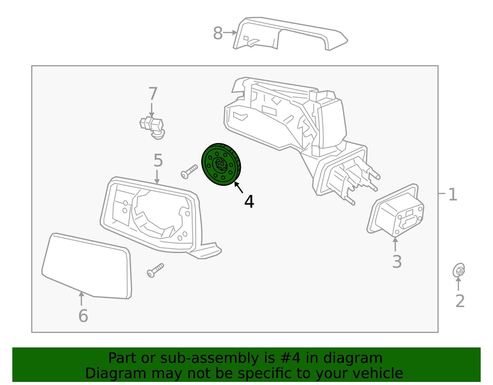 Driver Side Outside Rearview Mirror Actuator - GM (84309711)
