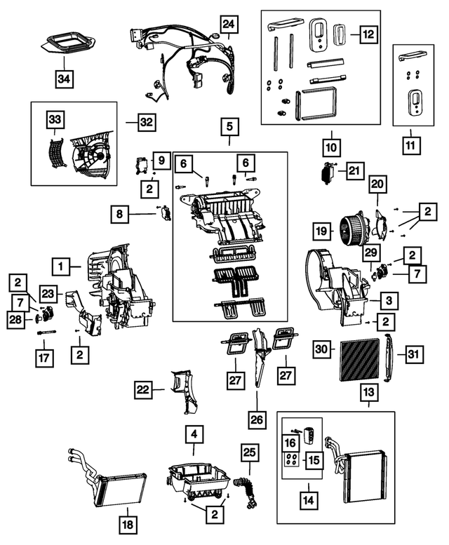 20152016 Dodge Dart Heater Core 68264960AA Mopar eStore