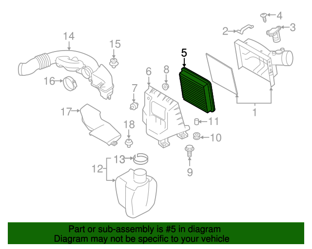 16546AA16A Air Filter 20152023 Subaru Subaru Parts Exchange