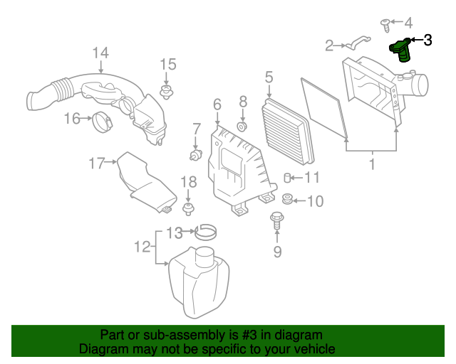 20172023 Subaru Mass Air Flow Sensor 22680AA43A Subaru Parts Store