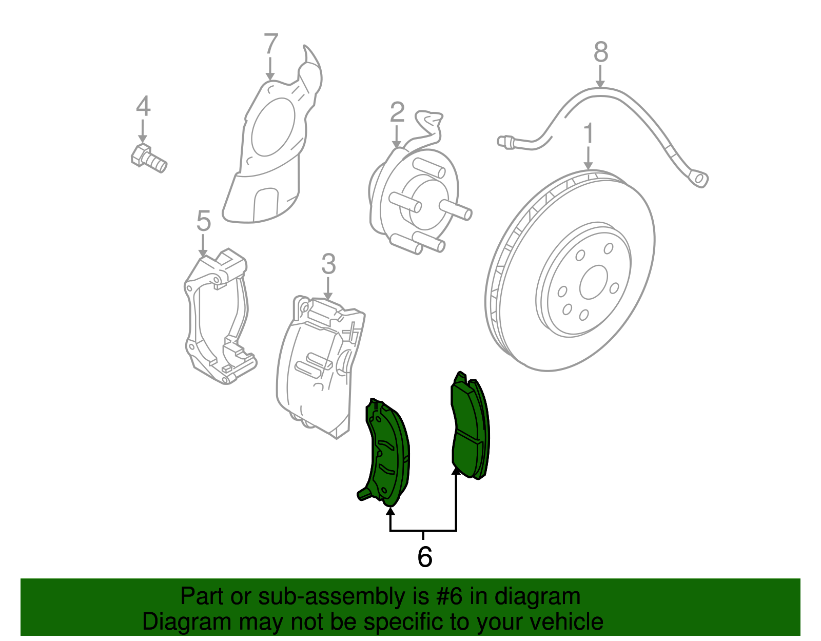 Pad Kit, Front Disc Brake - Cadillac (89060358)