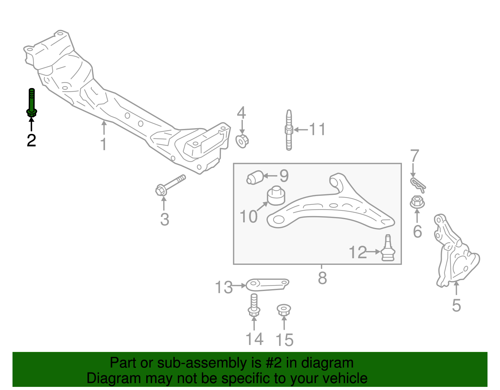 Suspension Cross-Member Upper Bolt - Scion (SU003-02792)