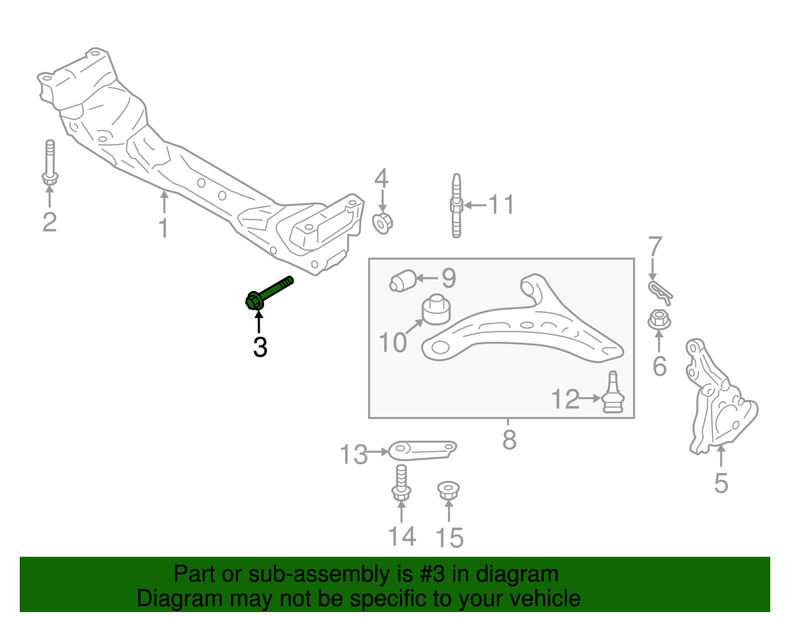 Suspension Cross-Member Adjust Bolt - Scion (SU003-00399)