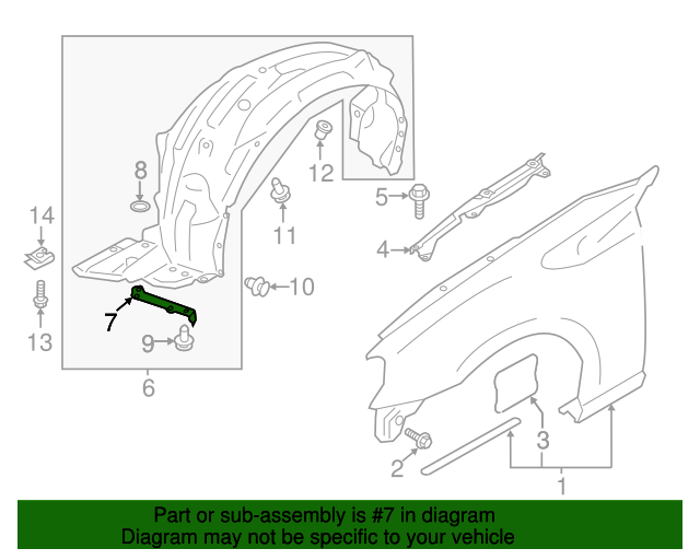 20132020 Subaru BRZ Fender Liner Retainer Plate 59123CA000 Subaru