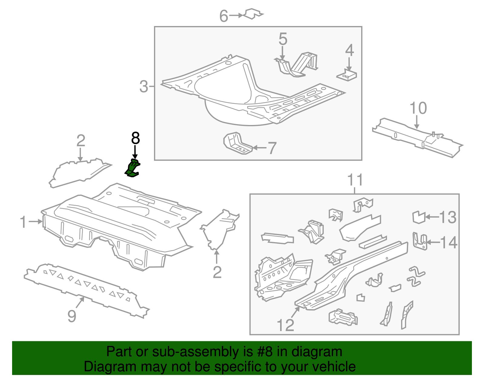 Driver Side Child Seat Inner Bracket - GM (96901399)