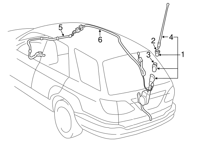 Genuine OEM Lexus SC430 Antenna Mast & Cable 86337-24340 - Chrome Automatic 2002-2010
