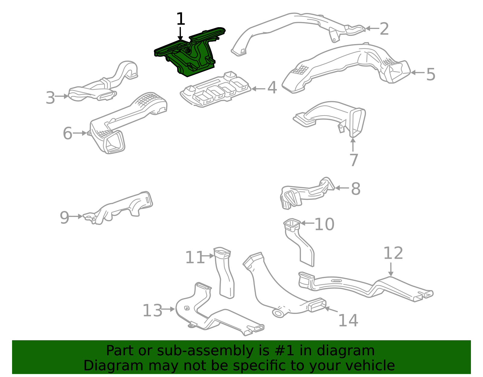 Windshield Defroster Outlet Duct - GM (84010168)