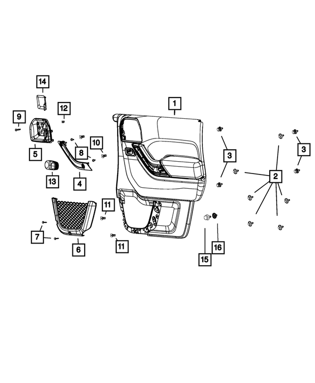 20112018 Jeep Door Trim Panel Map Pocket, Right 1UV04VT9AA Mopar eStore