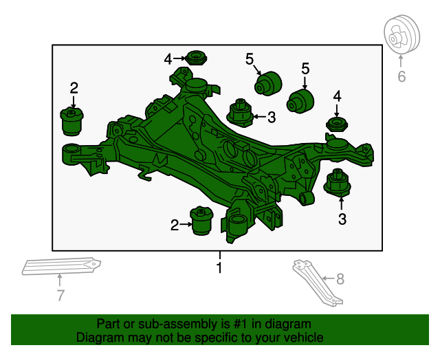 OEM 20172020 Honda SubFrame Assembly, Rear Suspension (4WD) 50300T6Z