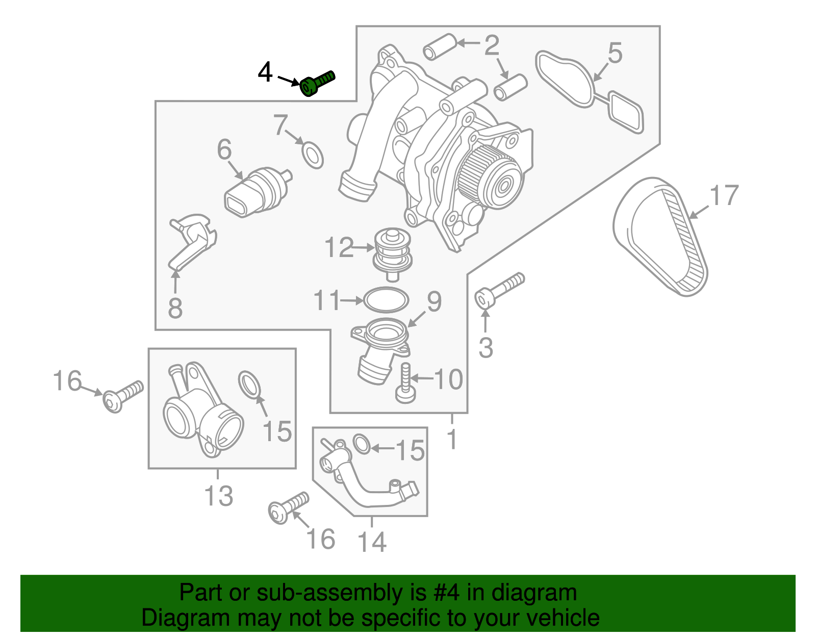 Water Pump Assembly Bolt - Volkswagen (N-910-680-01)