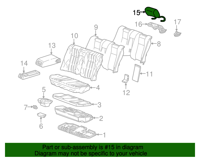 210-970-24-50-7D61 - Headrest 1996-1999 Mercedes-Benz | Mercedes-Benz ...