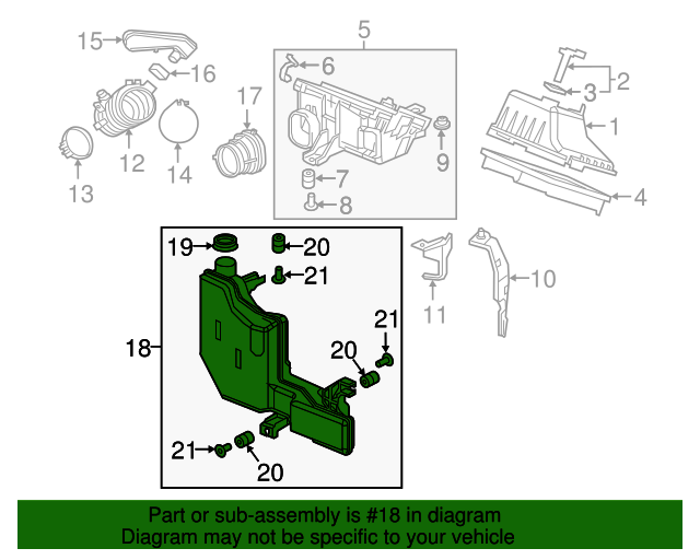 20162020 Honda HRV Chamber Assembly, Resonator 1723051BH01 Honda