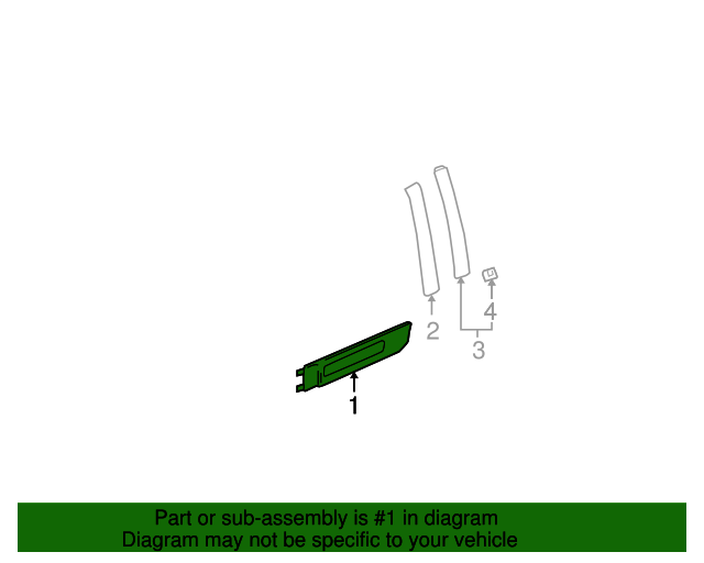 20052009 GMC Envoy Side Molding Passenger Side (RH) 89046022
