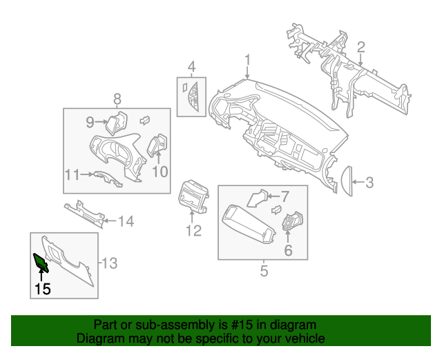 847533W050WK Fuse Box Cover 20122013 Kia Sportage Kia.Parts Store