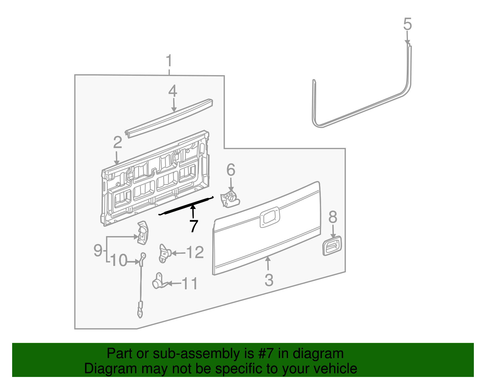 Tailgate Handle Rod - GM (88980702)