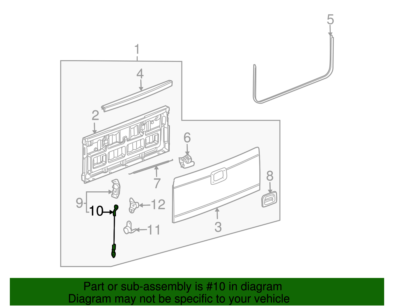 Driver Side Tailgate Cable - GM (88980510)