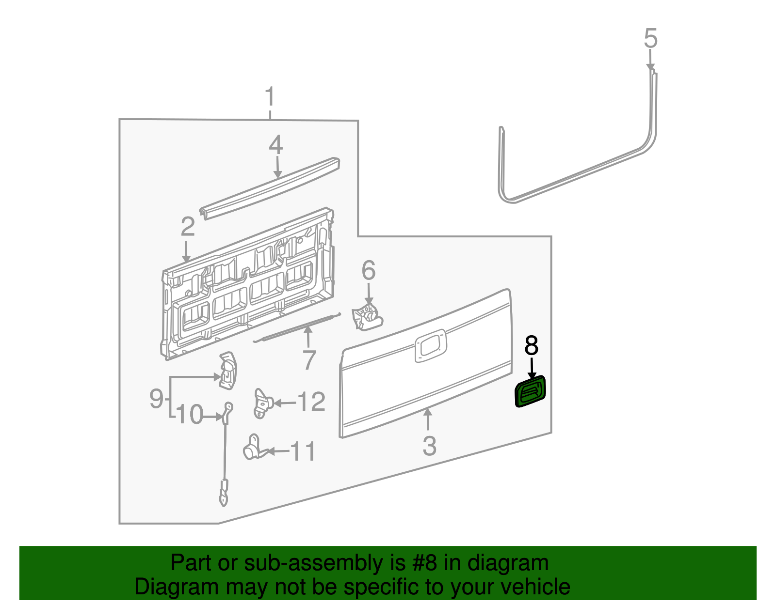 Pickup Box Tailgate Latch Handle Bezel - GM (15163229)