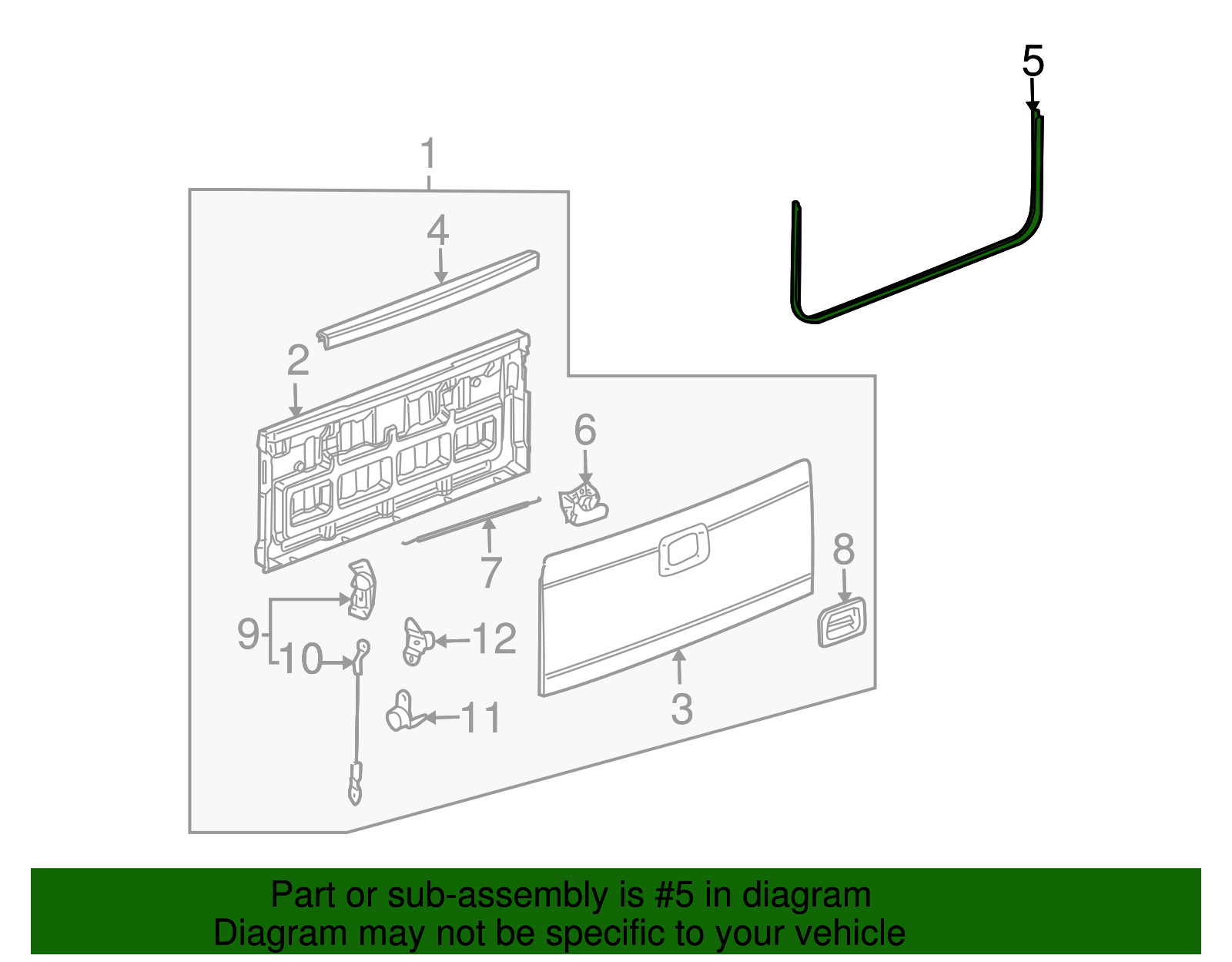 Weatherstrip-Pubx E/Gate - GM (15170074)