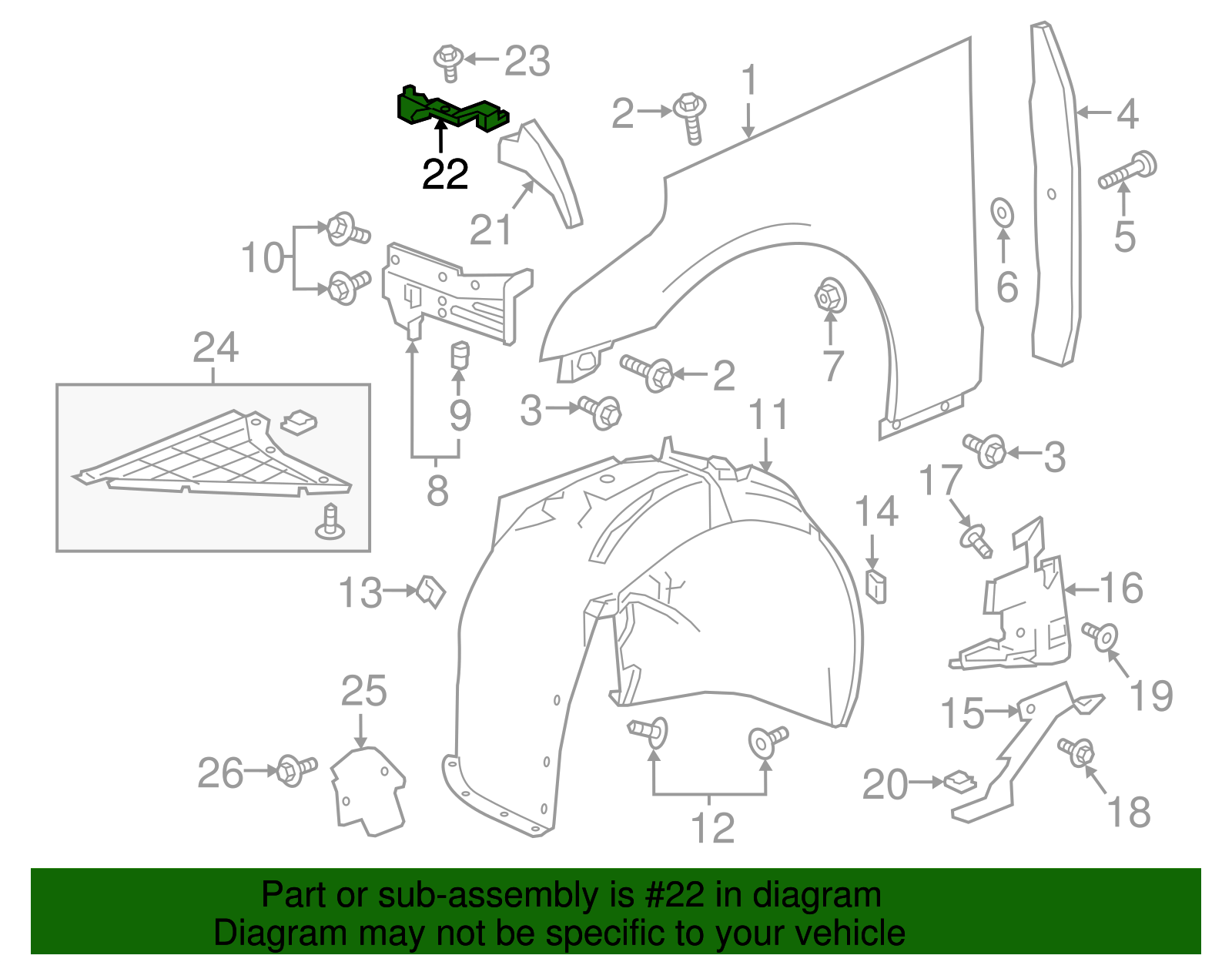 Driver Side Hood Rear Outer Air Inlet Seal - GM (84076736)