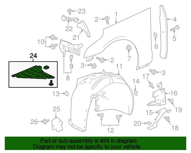 23254604 Passenger Side Engine Compartment Panel Extension 20172018