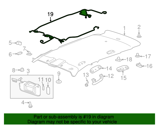 20172018 Buick Envision Roof Wiring Harness 23226985