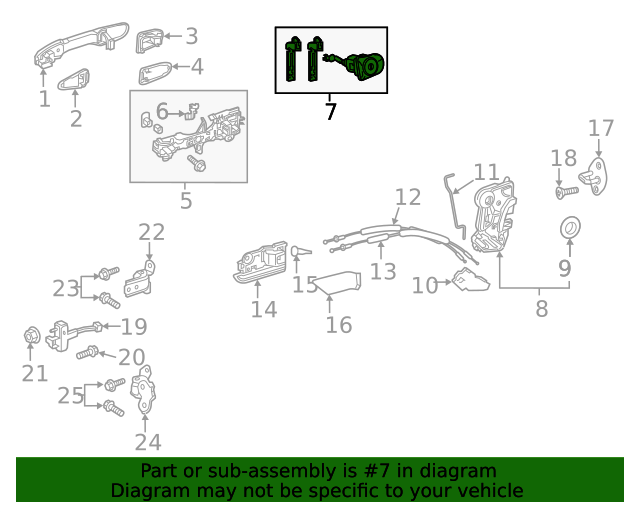 20202024 Toyota Highlander Door Lock Cylinder 690520E140 Toyota