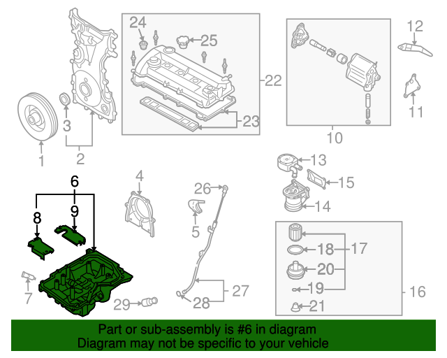 20062008 Mazda 6 Oil Pan L3G210400A